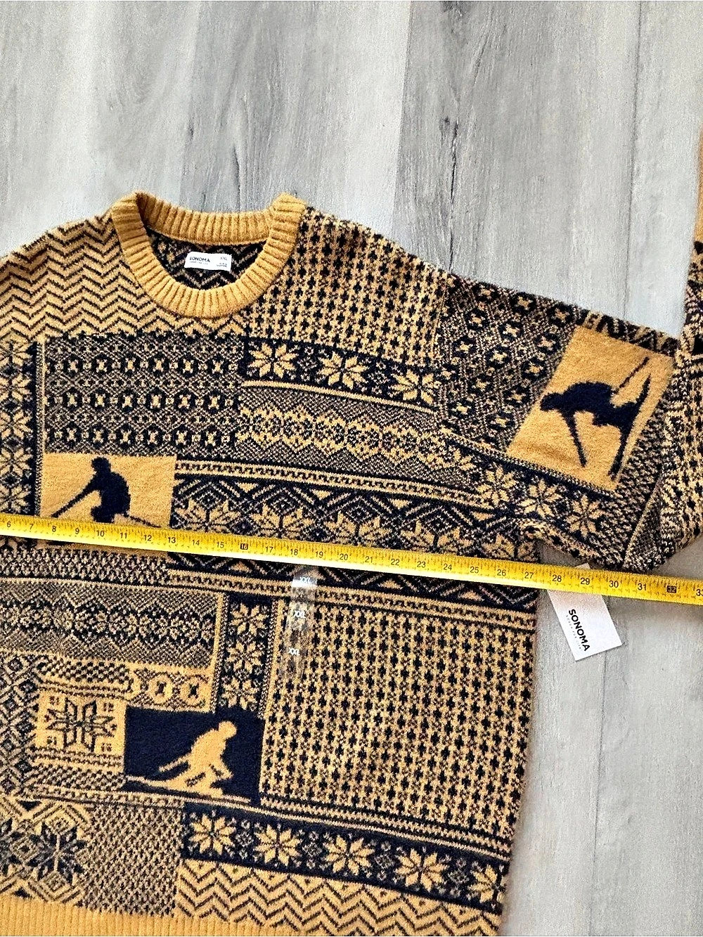 Sonoma Men's Wool blend Skier snowflake Sweater  Size XXL New with tag - Picture 7 of 8